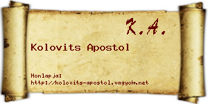 Kolovits Apostol névjegykártya